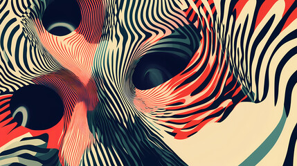 Wall Mural - geometric optical illusion patterns, playing with perception and creating dynamic, mind-bending visu