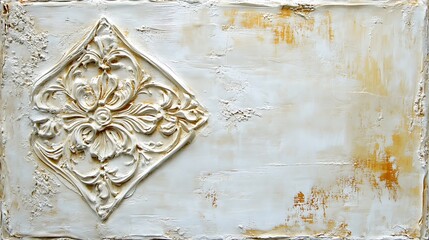 Wall Mural - Ornate plaster relief, textured background