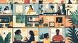 © Velem - Business Professionals in Virtual Reality Simulation. Modern Conference Room with VR Headsets. Innovative Technology for Professional Training. Ideal for Skill Development