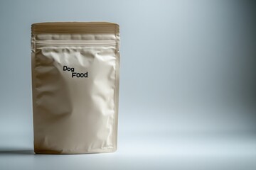 Aufkleber - A plain white bag labeled dog food stands against a clean white background, offering a minimalist composition with space for additional details