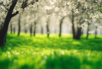 spring background bright green panorama summer grass flower fresh sunny smoulder glisten gleam sunli