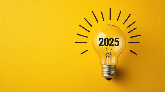 Bright glowing lightbulb with 