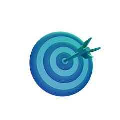 3D Target with arrow icon isolated in transparent Background