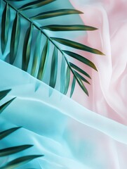 Poster - Tropical patterns paired with light summer fabrics create a refreshing design for warm weather settings. Generative AI