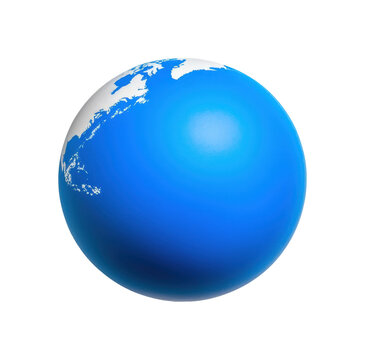Global blue earth sphere computer graphics digital isolated on transparent background