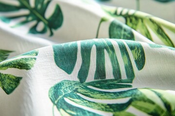 Aufkleber - Tropical patterns in light summer fabrics perfect for warm weather gatherings and beach outfits. Generative AI