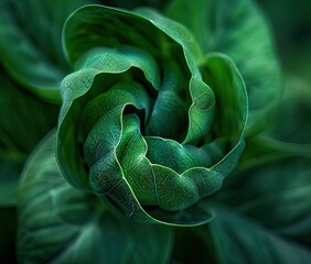 Wall Mural - green leaf close up