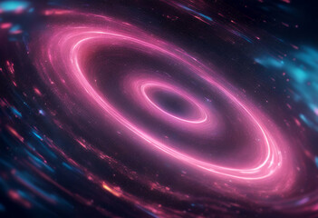 Wall Mural - spinning neon galaxy vortex lines blue hole black render pink stars abstract 3d background cosmic th
