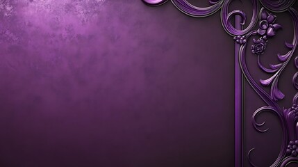 Wall Mural - Purple Background With Ornate Floral Design