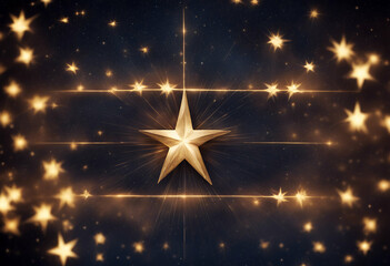 Wall Mural - nativity bethlehem star bright jesus christ christmas starry background sky beautiful light rays bir