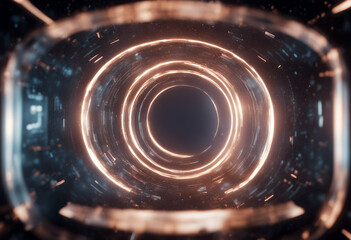 Wall Mural - move 3d portal rendering teleportation time space abstract light science background fantasy universe