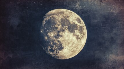 Wall Mural - Gibbous Moon Night Sky Celestial Background Wallpaper