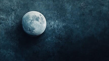 Wall Mural - Full moon on dark textured surface, night scene, cosmic backdrop, design element