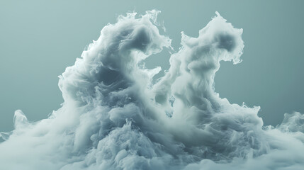 Wall Mural - Smoke cloud vapor mist fog blue abstract texture background atmospheric science dramatic ethereal natural shape design soft wave fluid surreal movement ink flow. Ethereal Fog & Mist. Illustration