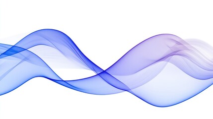 Sticker - Abstract blue waves flowing on white background, website header