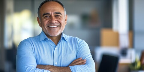 Wall Mural - Successful Businessman Posing in Office Environment