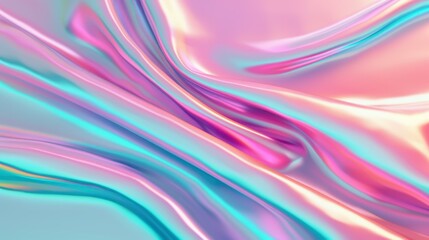 Canvas Print - Explore the depth of a vibrant holographic backdrop, showcasing a stunning blend of colors and an abstract gradient.