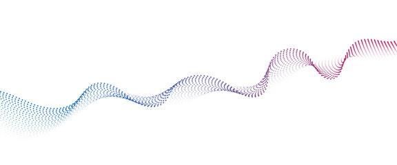 Poster - flowing dot wave halftone gradient pattern on transparent background