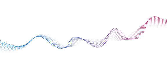 Poster - flowing dot wave halftone gradient pattern on transparent background