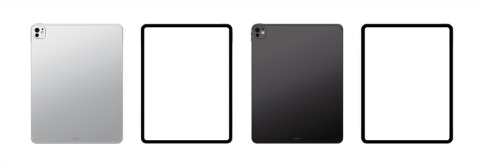 Aufkleber - Mock-up tablet silver and black color with blank screen for your design. Vector 10 eps.