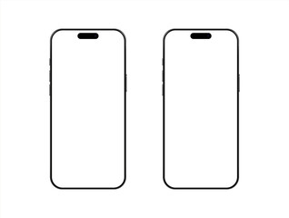 Poster - Realistic models smartphone with transparent screens. Smartphone mockup collection. Device front view. 3D mobile phone with shadow. Vector 10 eps.