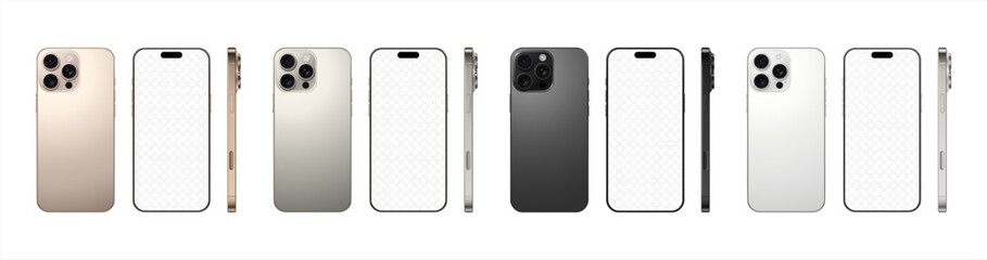 Aufkleber - Realistic set of smartphone layouts isolated on a white background. Vector 10 eps.
