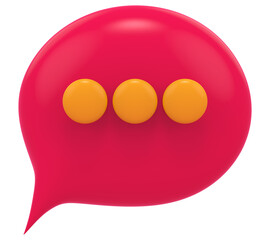 Poster - 3d chat balloon talking social media notification isolated white background 3D rendering