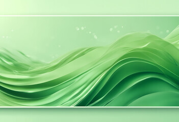Poster - moderate waves modern green color pastel horizontal tea banner background curvy illustration dynamic abstract leaf nature texture plant pattern light wallpaper design colours macro bright natural