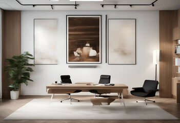 Wall Mural - lounge white poster ceo office wood and