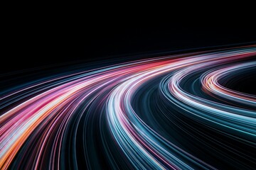 Fototapete - Dynamic light trails creating futuristic motion