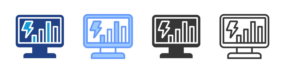 Aufkleber - Energy monitoring icon set multiple style collection