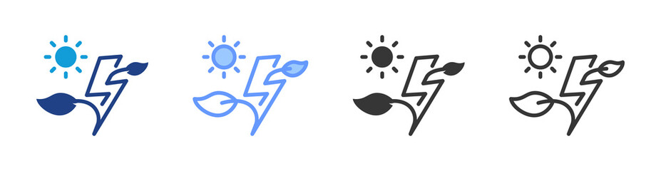 Aufkleber - Clean energy icon set multiple style collection