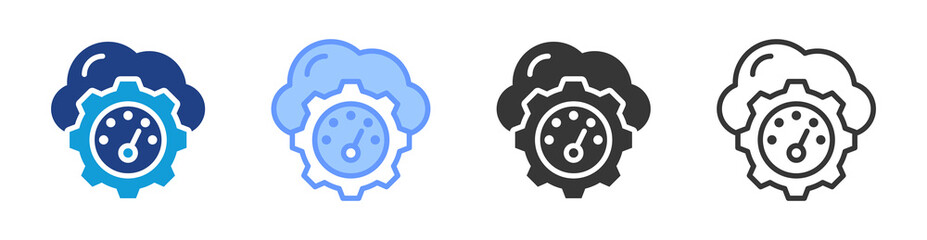 Poster - Cloud efficiency icon set multiple style collection