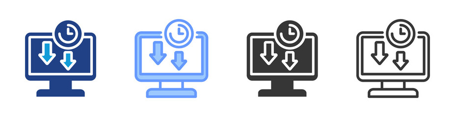 Poster - Idle reduction icon set multiple style collection