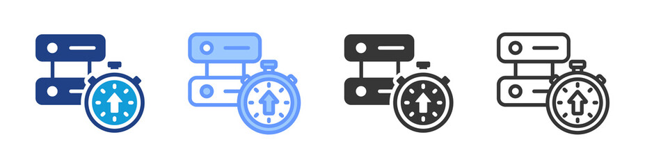 Poster - Efficient data center icon set multiple style collection