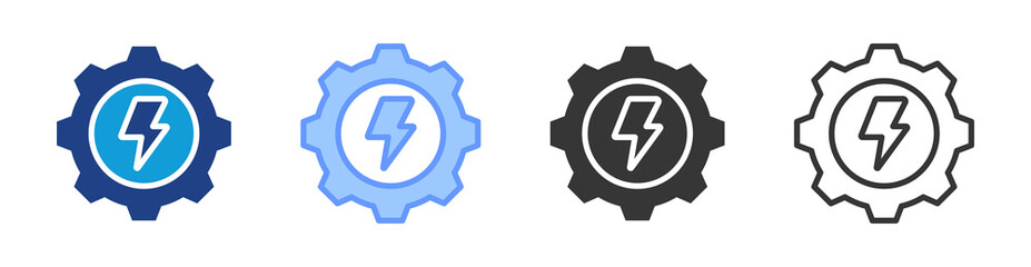 Poster - Power optimization icon set multiple style collection