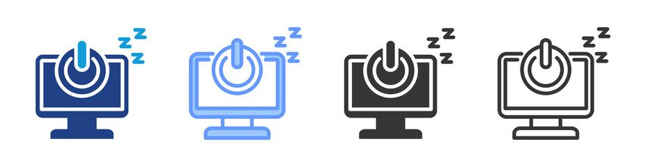 Poster - Hibernate mode icon set multiple style collection