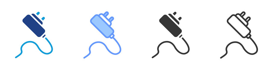 Poster - Power adapter icon set multiple style collection