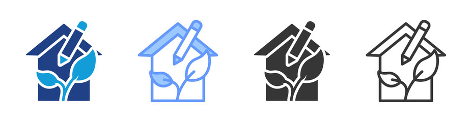 Poster - Sustainable design icon set multiple style collection