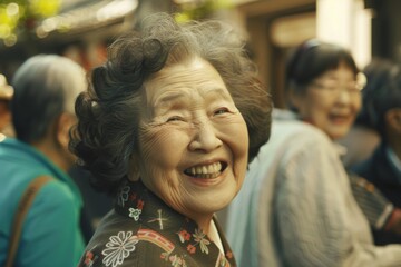 Wall Mural - Elderly Japanese Woman Smiling Happiness Lifestyle Portrait Concept