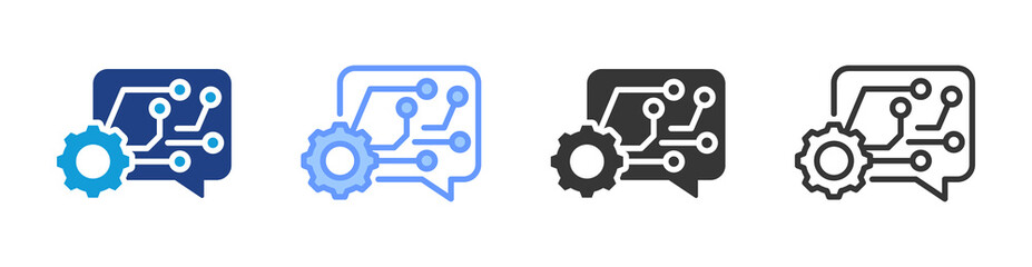 Poster - Natural Language icon set multiple style collection