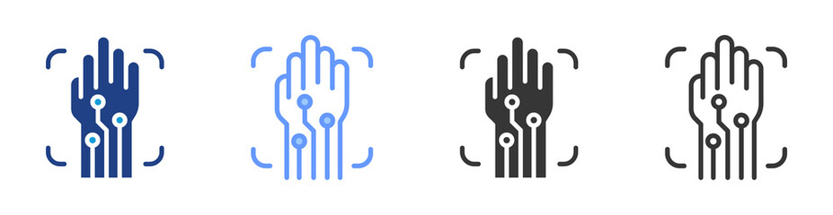 Poster - Gesture Recognition icon set multiple style collection