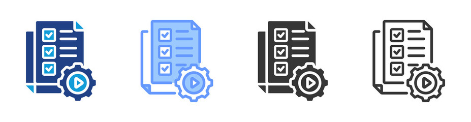 Aufkleber - Task Automation icon set multiple style collection