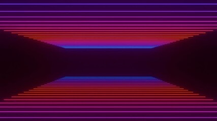 Sticker - 3d loop animation, abstract futuristic background with colorful glowing neon lights, 4k seamless
