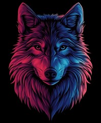 Naklejka na meble Wild Wolf Tribal Tattoo Vector Illustration Art