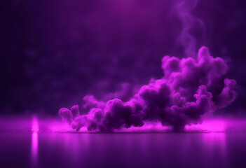 Wall Mural - empty concept smoke ultraviolet purple background render abstract 3d neon light digital art alphabet