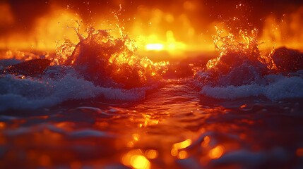 Wall Mural - fire in the fireplace