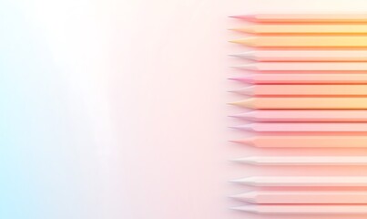 Poster - Colorful pencils create a vibrant gradient against a soft background.
