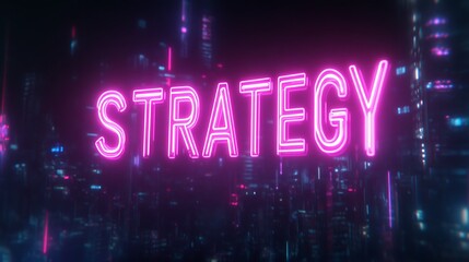 Poster - Glowing neon sign displaying the word 