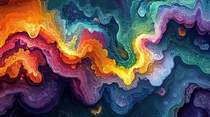 Poster - Dynamic abstract art composition digital space visual artwork vibrant environment aesthetic viewpoint creative concept